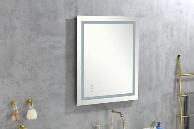 Main image of LED Bathroom Mirror 40 "x 36" with Front and Backlight, Large Dimmable Wall Mirrors with Anti-Fog, Memory, 3 Colors, LED Vanity Mirror