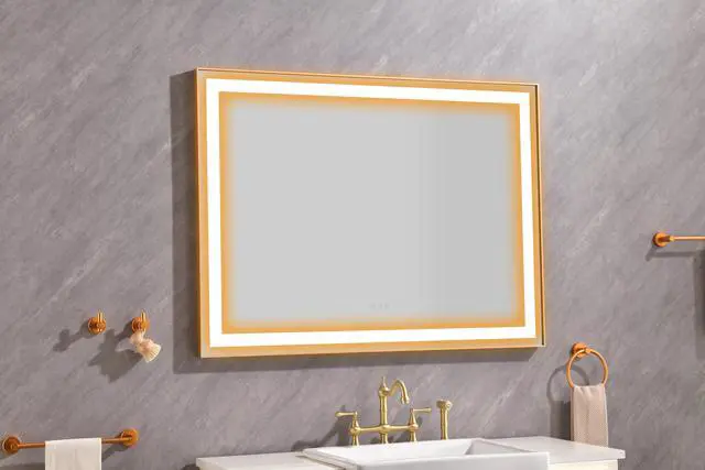 Main image of 48*36 LED Lighted Bathroom Wall Mounted Mirror with High Lumen+Anti-Fog Separately Control