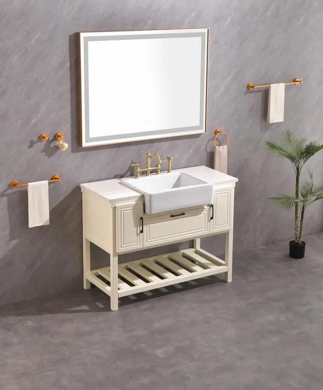 Alt view image 5 of 7 - 48*36 LED Lighted Bathroom Wall Mounted Mirror with High Lumen+Anti-Fog Separately Control