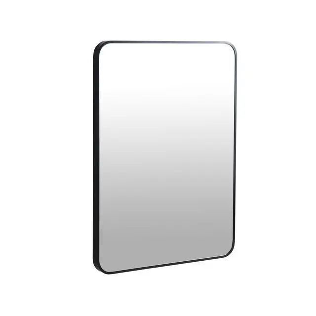 Alt view image 6 of 7 - 24 x 32 Inch Bathroom Mirror Black Aluminum Frame