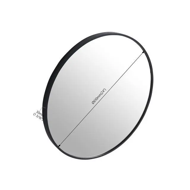Alt view image 5 of 7 - 24" Large Round Black Circular Mirror