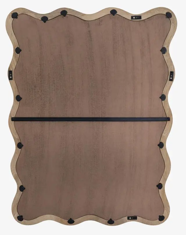 Alt view image 4 of 5 - Decorative Wavy Wall Mirror with Mango Wood Frame, 36x48"