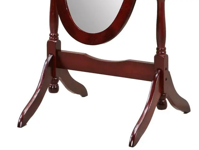 Alt view image 5 of 6 - Traditional Queen Anna Style Wood Floor Cheval Mirror, Cherry Finish