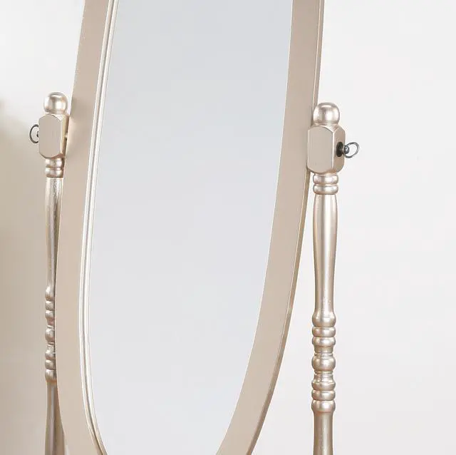 Alt view image 2 of 6 - Traditional Queen Anna Style Wood Floor Cheval Mirror, Gold Finish