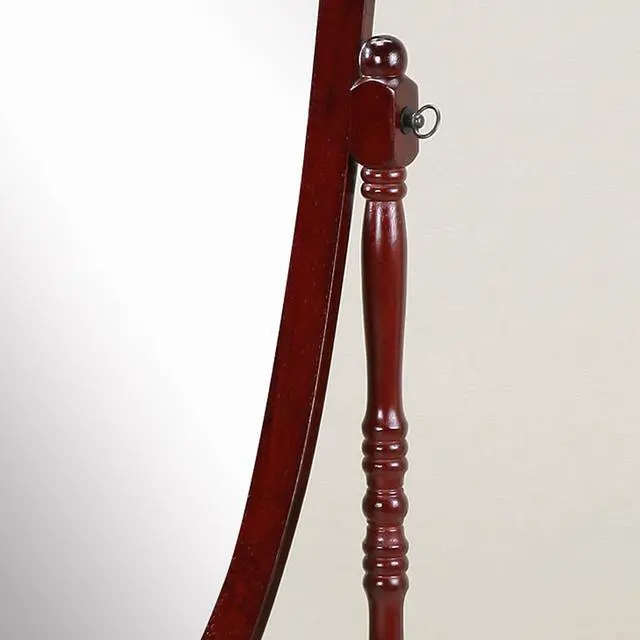 Alt view image 3 of 6 - Traditional Queen Anna Style Wood Floor Cheval Mirror, Cherry Finish