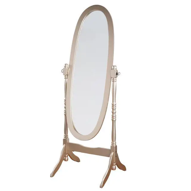 Alt view image 5 of 6 - Traditional Queen Anna Style Wood Floor Cheval Mirror, Gold Finish