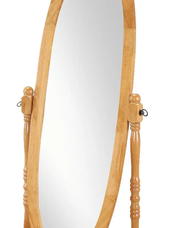 Alt view image 5 of 6 - Traditional Queen Anna Style Wood Floor Cheval Mirror, Oak Finish