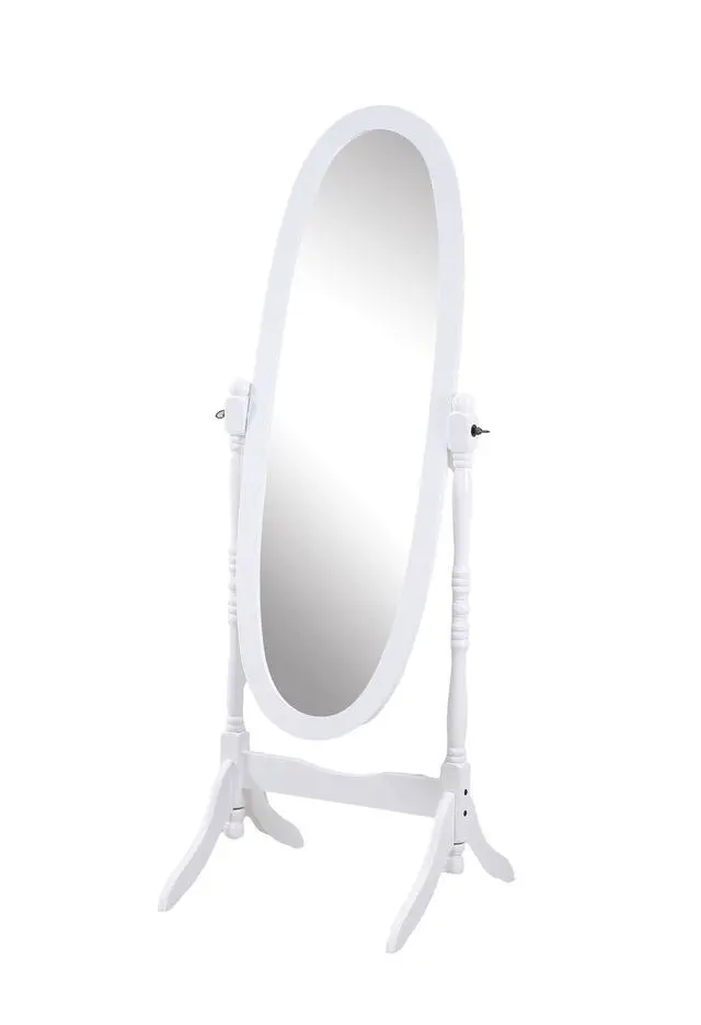 Alt view image 3 of 6 - Traditional Queen Anna Style Wood Floor Cheval Mirror, White Finish