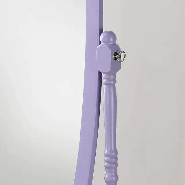 Alt view image 3 of 5 - Traditional Queen Anna Style Wood Floor Cheval Mirror, Purple Finish