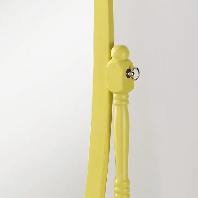 Alt view image 2 of 5 - Traditional Queen Anna Style Wood Floor Cheval Mirror, Yellow Finish