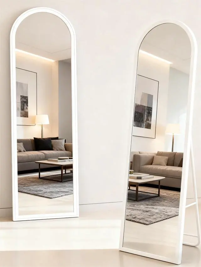 Alt view image 3 of 5 - Full Length Mirror 63"x 20" Floor Mirror, Free Standing Full Body Mirror, Wall Mounted Hanging or Leaning Mirror with Stand for Bedroom, Living Room, Cloakroom