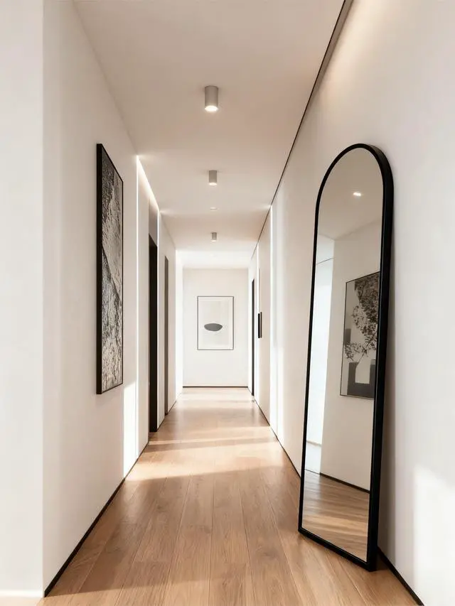 Alt view image 3 of 5 - Full Length Mirror 63"x 20" Floor Mirror, Free Standing Full Body Mirror, Wall Mounted Hanging or Leaning Mirror with Stand for Bedroom, Living Room, Cloakroom