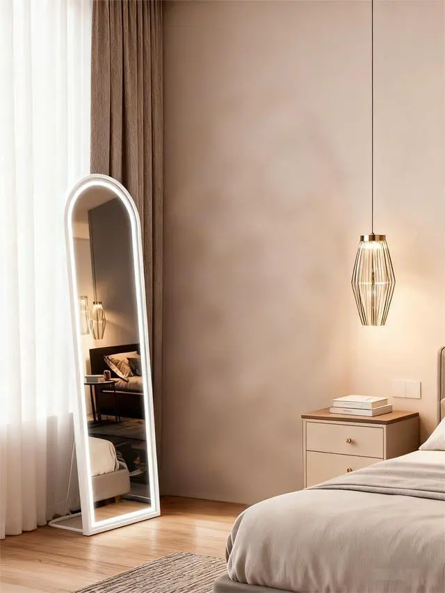 Alt view image 5 of 5 - Full Length Mirror 63"x 20" Floor Mirror, Free Standing Full Body Mirror, Wall Mounted Hanging or Leaning Mirror with Stand for Bedroom, Living Room, Cloakroom
