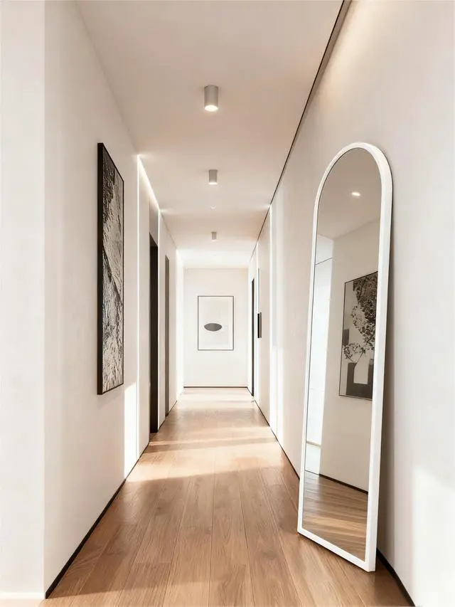 Alt view image 4 of 5 - Full Length Mirror 63"x 20" Floor Mirror, Free Standing Full Body Mirror, Wall Mounted Hanging or Leaning Mirror with Stand for Bedroom, Living Room, Cloakroom