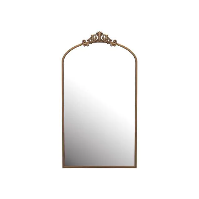 Alt view image 4 of 7 - Wall Mirror 43x24 Inch Vintage Ornate Arched Floor Mirror Metal Framed Mirror Dressing Mirror, for Entryway, Living Room, Bedroom, Antique Bronze