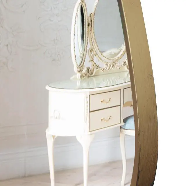 Alt view image 6 of 7 - Wall Mirror 43x24 Inch Vintage Ornate Arched Floor Mirror Metal Framed Mirror Dressing Mirror, for Entryway, Living Room, Bedroom, Antique Bronze