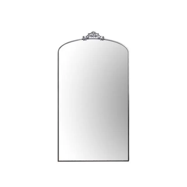 Alt view image 5 of 7 - Full Length Mirror 36x66 Inch Vintage Ornate Arched Floor Mirror Metal Framed Mirror Dressing Mirror Oversized Wall Mirror, for Entryway, Living Room, Bedroom, Clothing Shop, Antique Silver