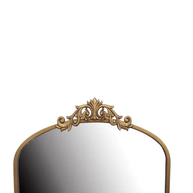 Alt view image 5 of 7 - Wall Mirror 43x24 Inch Vintage Ornate Arched Floor Mirror Metal Framed Mirror Dressing Mirror, for Entryway, Living Room, Bedroom, Antique Bronze