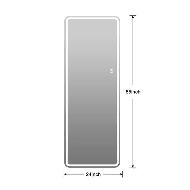 Alt view image 3 of 7 - 65"x24" Full Length Floor Mirror LED Whole Body Mirror, Wall Mounted Hanging Mirror with Lights, Makeup Vanity Mirror, Bedroom Full Size Body Mirror with Dimming & 3 Color Modes