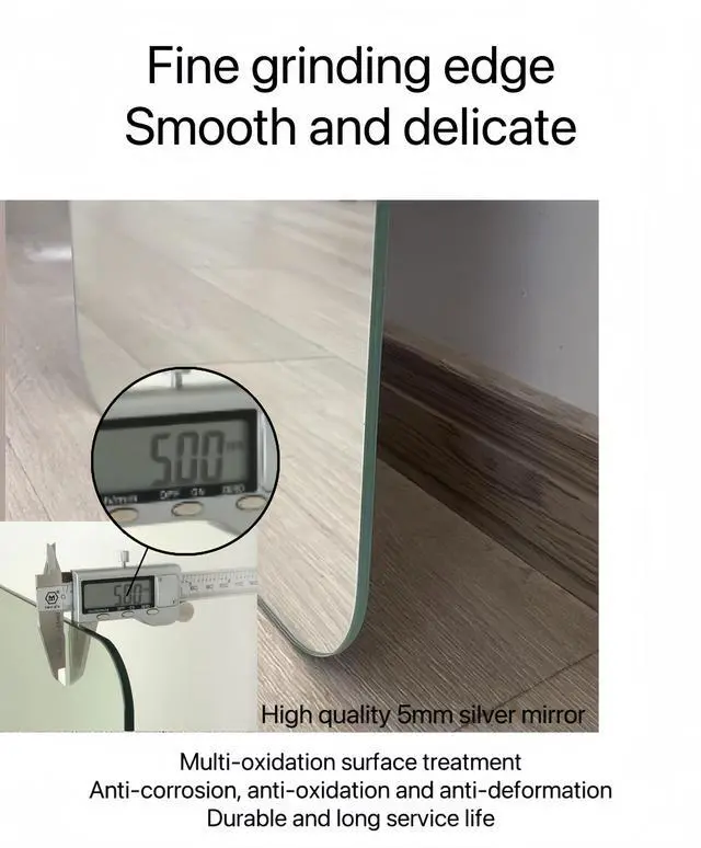 Alt view image 4 of 7 - 60x15inch Full Body Mirror for Living Room Bedroom Cloakroom Wall-mounted round-angle dressing mirror Aviation grade aluminum
