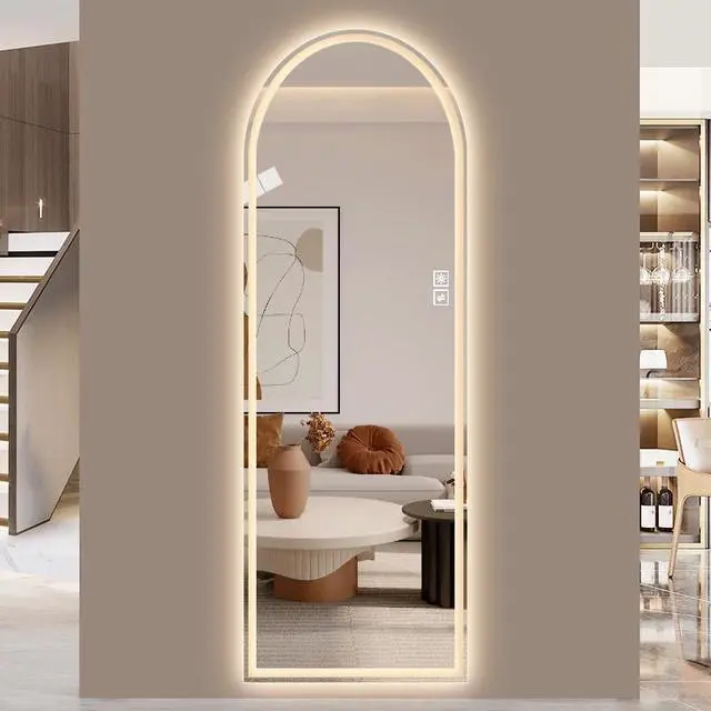 Main image of 65" x 21" Arch LED Bathroom Mirror - Dimmable Wall Mount Vanity Mirror with Anti-Fog, Shatterproof Glass, Tri-Color Lighting for Makeup Studio & Home Gym