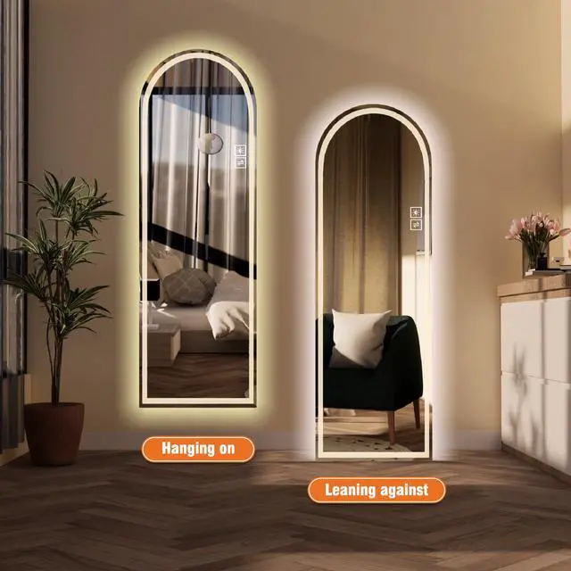 Alt view image 7 of 7 - 65" x 21" Arch LED Bathroom Mirror - Dimmable Wall Mount Vanity Mirror with Anti-Fog, Shatterproof Glass, Tri-Color Lighting for Makeup Studio & Home Gym