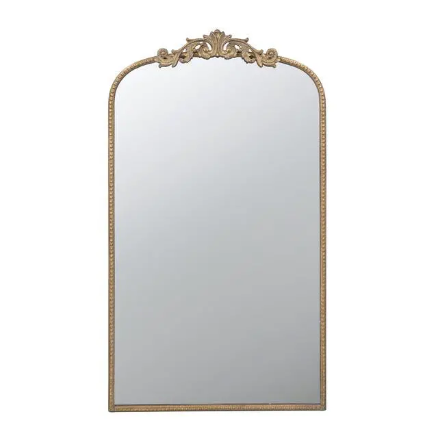 Alt view image 2 of 3 - 24" x 42" Gold Arch Mirror, Baroque Inspired Wall Decor for Bathroom Bedroom Living Room