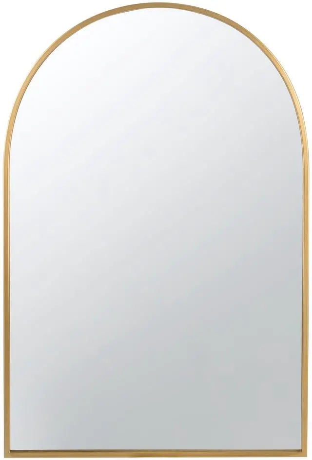 Main image of 24" x 36" Arched Accent Mirror with Gold Metal Frame for Bathroom, Bedroom, Entryway Wall