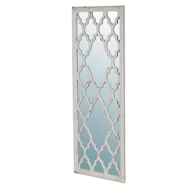 Alt view image 3 of 3 - 24" x 60" Distressed White Floor Mirror, Full Body Mirror for Bathroom Bedroom Living Room
