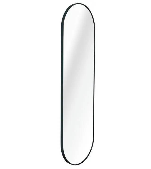 Alt view image 2 of 6 - Black 63 x 20IN Pill Shaped Full Lenghth Mirror or Bathroom mirror