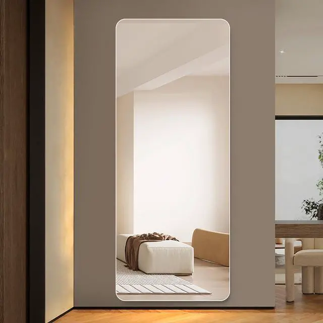 Alt view image 4 of 7 - 60"x 15" inch Full Body round corner mirror for Living Room Bedroom Cloakroom Wall hanging with hanging hole High quality 5mm silver mirror Explosion-proof glass