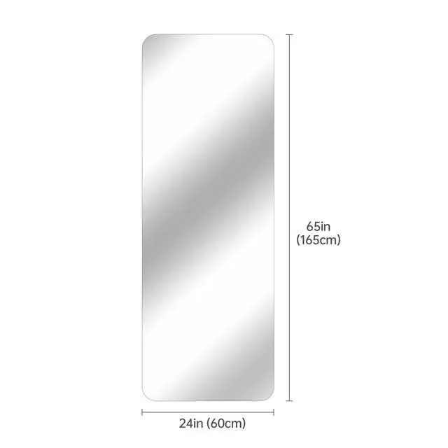 Alt view image 3 of 7 - 56"x 15" inch Full Body round corner mirror for Living Room Bedroom Cloakroom Wall hanging with hanging hole High quality 5mm silver mirror Explosion-proof glass