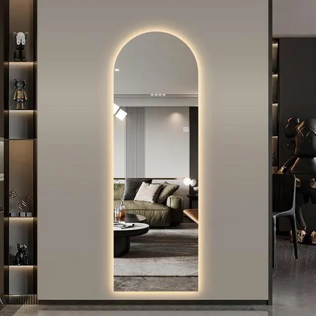Alt view image 7 of 7 - 65" x 21" LED Full Length Wall Mirror, Symmetrical Arch Design, 3-Color Dimmable Lighting, Shatterproof