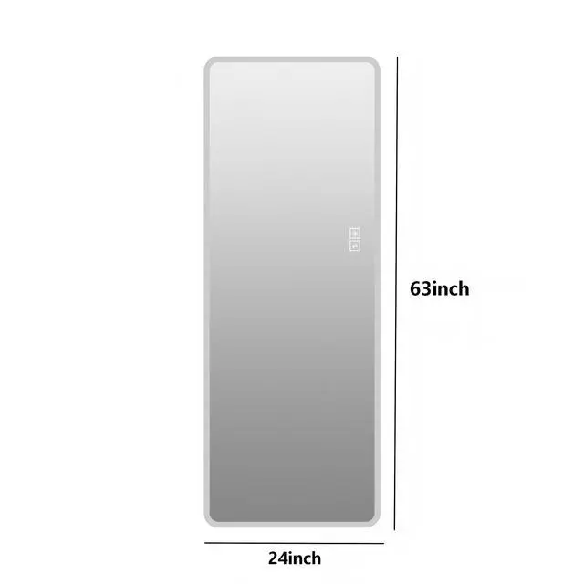 Alt view image 3 of 7 - LED Full Length Mirror with Lights, 63" x 24" Wall Mounted Full Body Mirror, Dimmable & 3 Color Lighting, Anti-Fog, Shatter-Proof, Memory Function, Plug-in or Hardwired, Bedroom