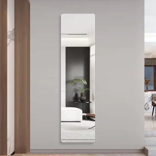 Alt view image 2 of 7 - 59 in. x 16 in. Rectangular Full Length Wall Mirror, 5mm Copper-Free Silver Glass Dressing Mirror for Bedroom and Closet, Shatter-Resistant Backing