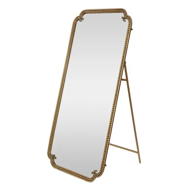 Alt view image 6 of 7 - Full Length Mirror with Stand, 70.1"x31.9" Floor Standing Large Dressing Mirror Hanging or Leaning Against Wall for Bedroom Living Room, Antique Gold