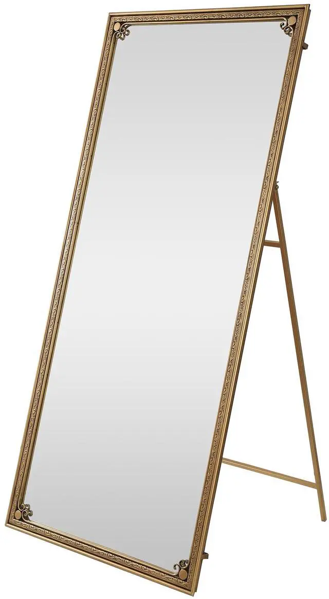 Main image of Full Length Mirror with Stand, 70.1"x31.9" Floor Standing Large Dressing Mirror Hanging or Leaning Against Wall for Bedroom Living Room, Antique Gold