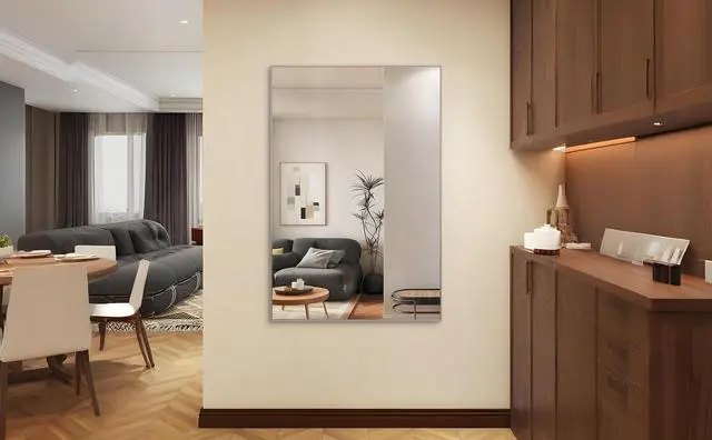 Alt view image 3 of 7 - 60"x40" Oversized Modern Rectangle Bathroom Mirror with Silver Frame Decorative Large Wall Mirrors for Bathroom Living Room Bedroom Vertical or Horizontal Wall Mounted mirror with Aluminum Frame