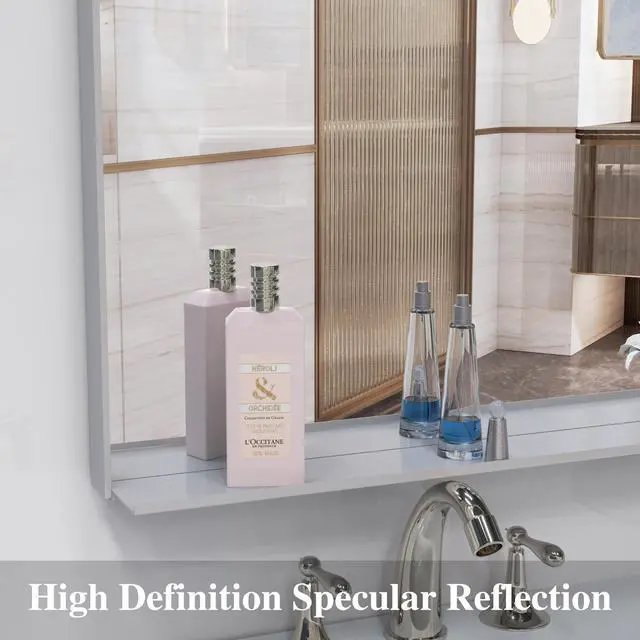 Alt view image 4 of 7 - 60"x40" Oversized Modern Rectangle Bathroom Mirror with Silver Frame Decorative Large Wall Mirrors for Bathroom Living Room Bedroom Vertical or Horizontal Wall Mounted mirror with Aluminum Frame