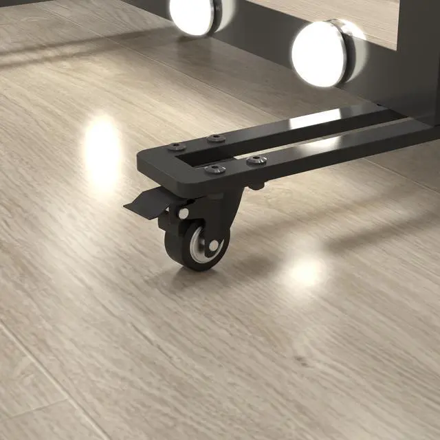 Alt view image 4 of 7 - Hollywood Full Length Mirror with Lights Full Body Vanity Mirror with 3 Color Modes Lighted Standing Floor Mirror for Dressing Room Bedroom Wall Mounted Touch Control Black 63x24inch