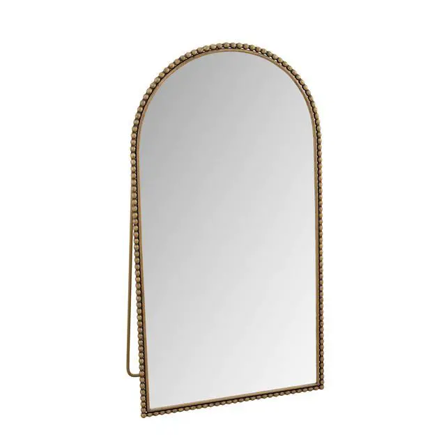 Alt view image 5 of 7 - Iron Arch Retro Full Length Mirror With Supporting Feet, For Living Room, Bedroom (Gold)