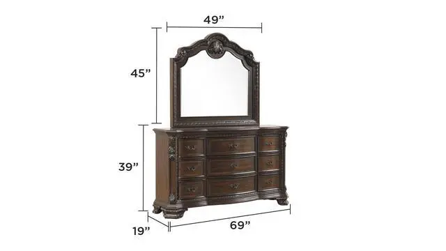 Alt view image 4 of 5 - Traditional Style Mirror Made with Wood frame in Walnut