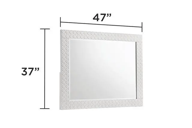Alt view image 2 of 5 - Blanca Modern Style Mirror Made with Wood in White