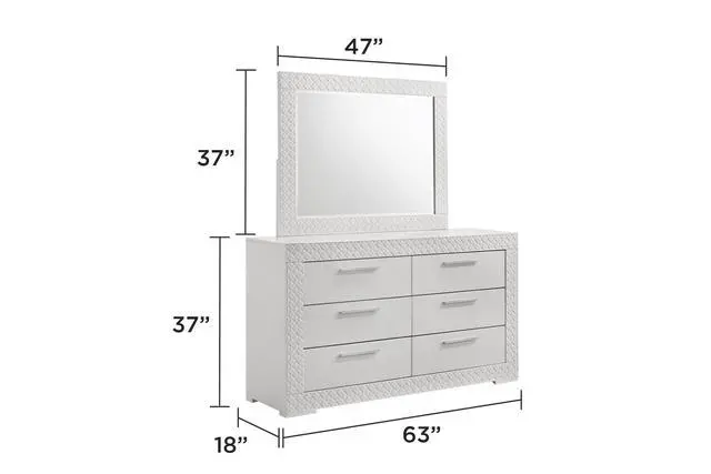 Alt view image 4 of 5 - Blanca Modern Style Mirror Made with Wood in White