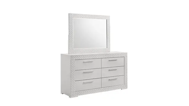 Alt view image 3 of 5 - Blanca Modern Style Mirror Made with Wood in White