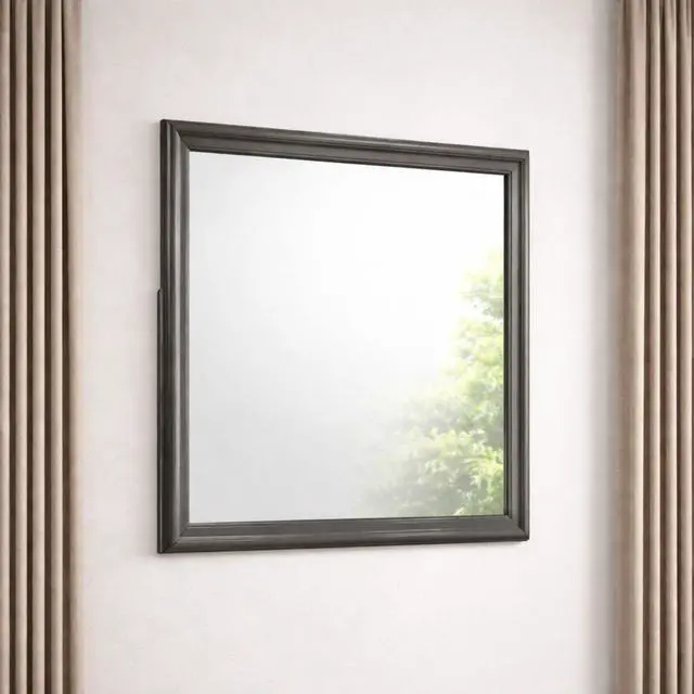 Alt view image 2 of 6 - Blaze Modern Style Mirror Made with Wood in Metallic Gray(Only Mirror)