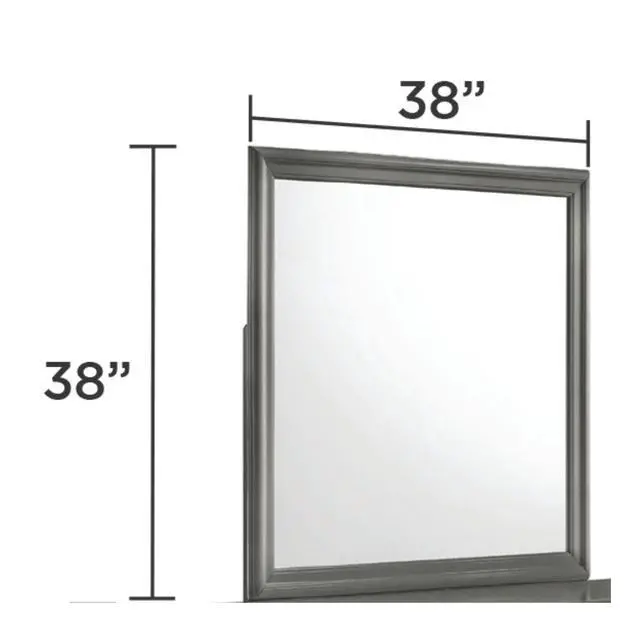 Alt view image 3 of 6 - Blaze Modern Style Mirror Made with Wood in Metallic Gray(Only Mirror)