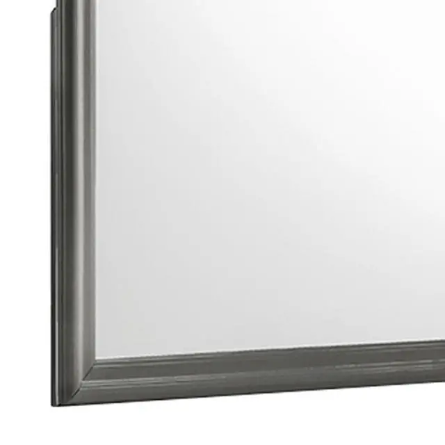 Alt view image 6 of 6 - Blaze Modern Style Mirror Made with Wood in Metallic Gray(Only Mirror)