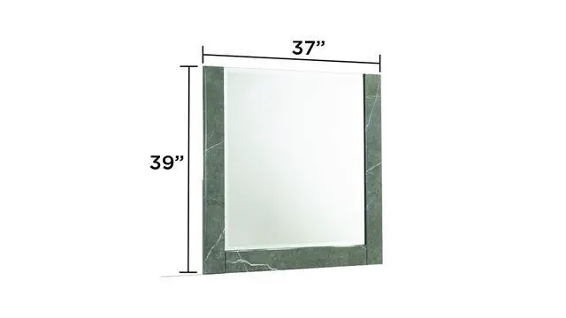 Alt view image 2 of 5 - Elara Mirror Two-Tone High-Gloss Marble & Lacquer Frame with Large Reflective Surface and Elegant Design- Gray(Includes Mirror Only)
