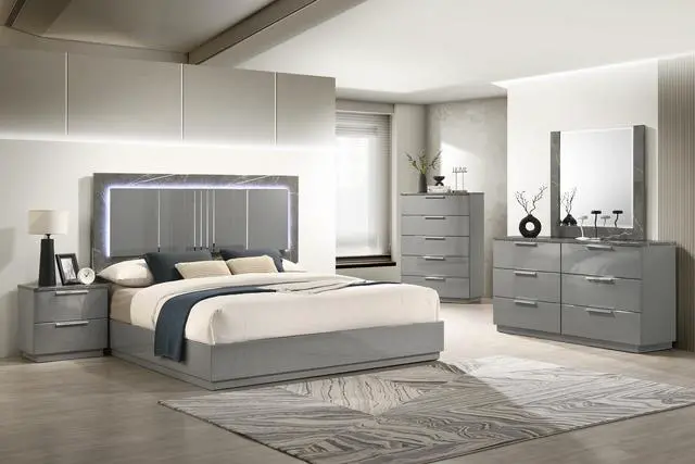 Alt view image 5 of 5 - Elara Mirror Two-Tone High-Gloss Marble & Lacquer Frame with Large Reflective Surface and Elegant Design- Gray(Includes Mirror Only)